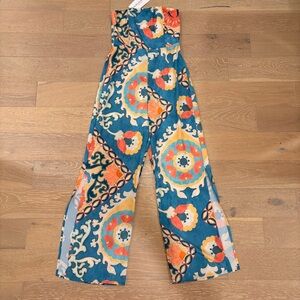 Strapless Resort Wide Leg Jumpsuit Small NWT Sur La Cote Chiara Boho Vacation